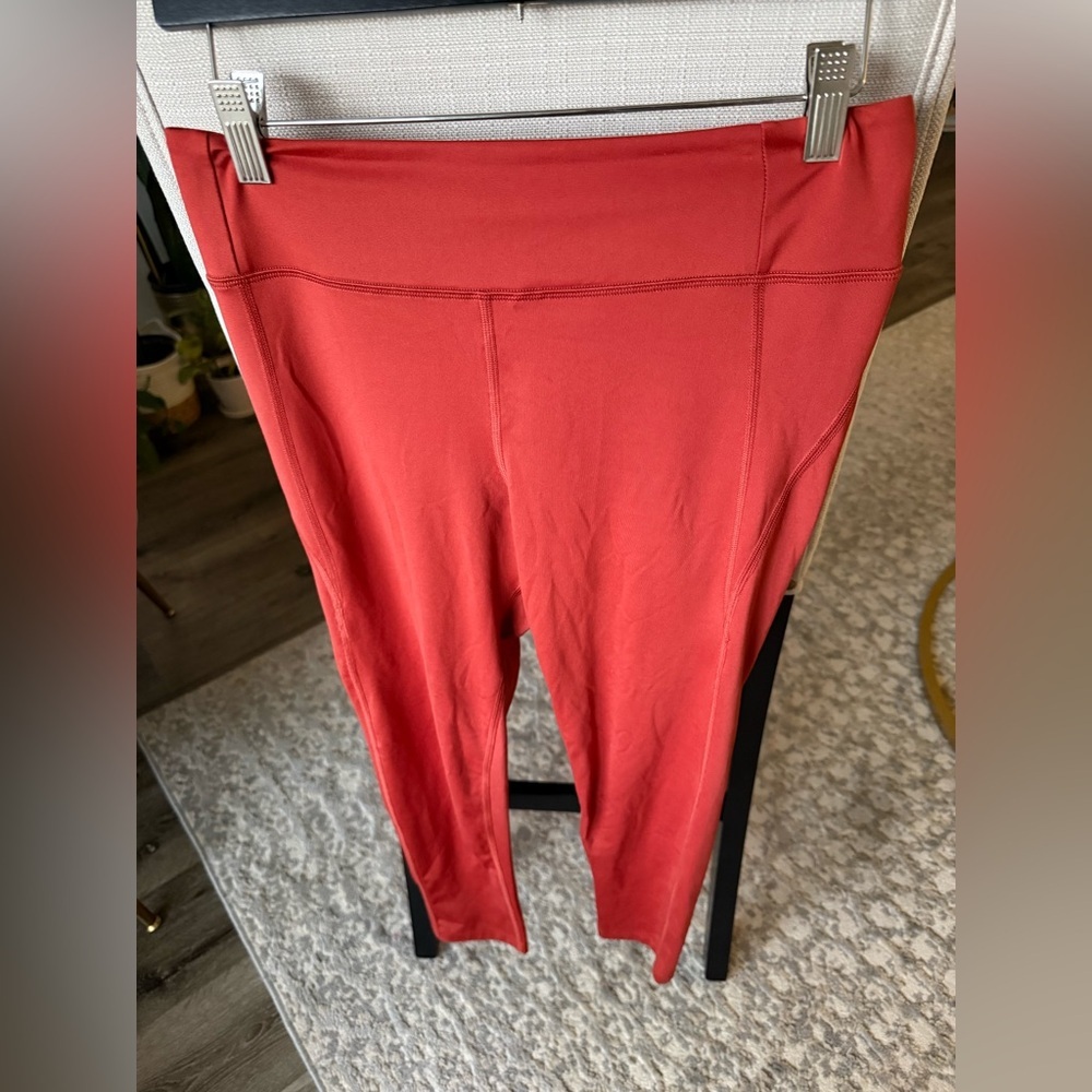 Girlfriend Collective Orange Rust High Waist Leggings w/ Interior Pocket, L - Picture 2 of 7